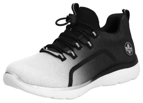 Слипоны, тапочки, повседневная обувь Rieker с модным цветовым переходом, черный