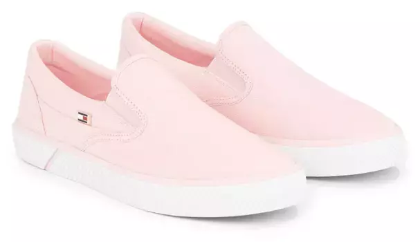 Слипоны Tommy Hilfiger "VULC CANVAS SLIP-ON SNEAKER", тапочки, повседневная обувь, летняя обувь с эластичными боковыми вставками, цвет Rose
