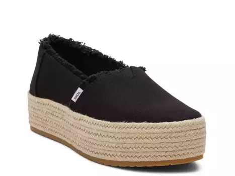 Слипоны Valencia Espadrille Platform Slip-On Toms, черный
