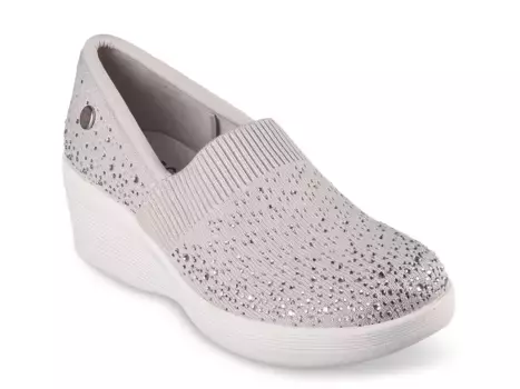 Слипоны X Martha Stewart Pier-Lite Reflection Wedge Slip-On Skechers, светло-серый