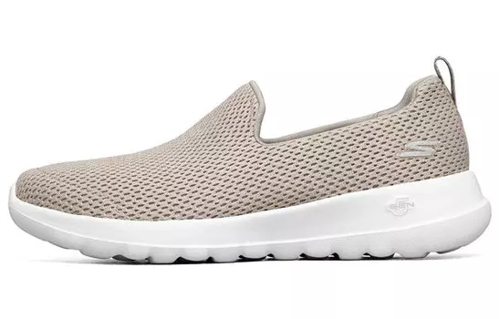 Слипоны женские, низкие, серо-коричневые/золотые Skechers