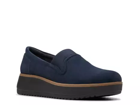 Слипоны Zylah Sky Wedge Slip-On Clarks, цвет navysuede