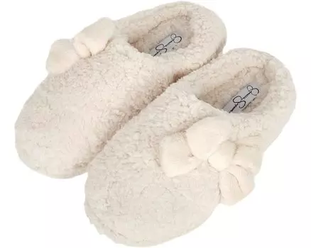 Слипперы Women's Plush Marshmallow Slide on House Slipper Clog with Memory Foam Jessica Simpson, слоновая кость