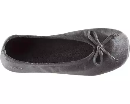 Слипперы Womens Satin Ballerina With Bow, минеральный мягкий галстук-бант