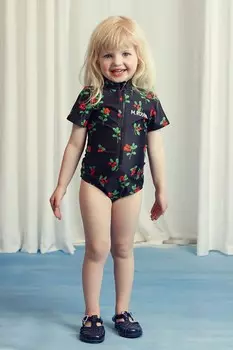 Слитный детский купальник Lingonberries Mini Rodini, черный