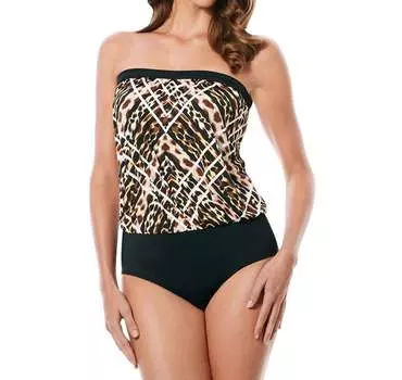 Слитный купальник-блузон в стиле «Анимал» Jantzen, цвет animale