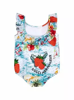 Слитный купальник Gucci, мультиколор