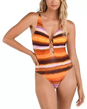 Слитный купальник Horizon Plunge La Blanca, мультиколор
