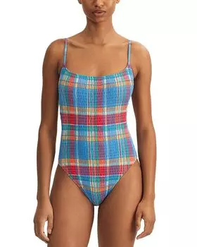 Слитный купальник Kennedy Smocked Polo Ralph Lauren, мультиколор