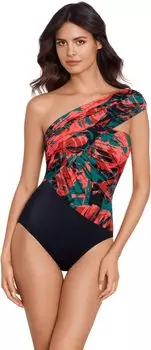 Слитный купальник Livin Lush Color-Block Goddess Magicsuit, цвет Black/Multi