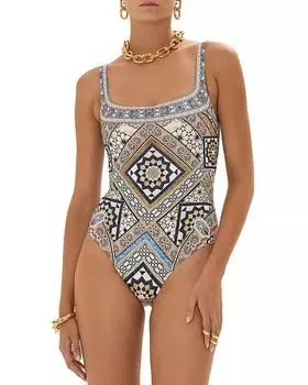 Слитный купальник на косточках в цвете Make Me Your Mosaic Camilla, мультиколор
