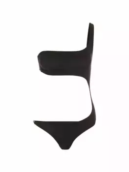 Слитный купальник на одно плечо Versace, черный