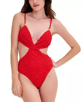 Слитный купальник Papillon Jacquard Butterfly PatBO, красный