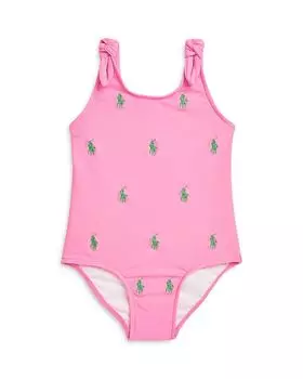 Слитный купальник Polo Pony для девочек - Baby Ralph Lauren, розовый