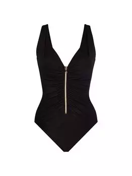 Слитный купальник Razzle Dazzle на молнии Miraclesuit Swim, черный