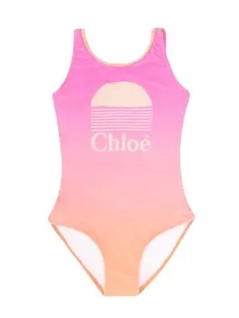 Слитный купальник с эффектом градиента Chlo Kids, розовый