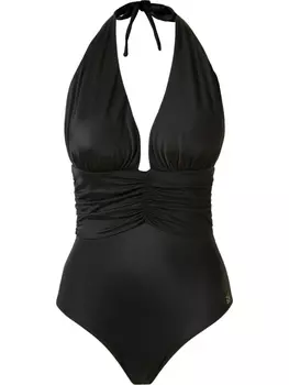 Слитный купальник с драпировкой Brigitte, черный