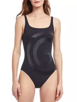 Слитный купальник с фирменным логотипом Gottex Swimwear, черный