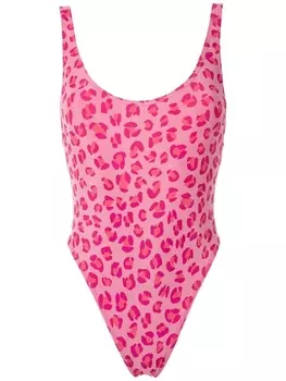 Слитный купальник с леопардовым принтом Amir Slama, розовый