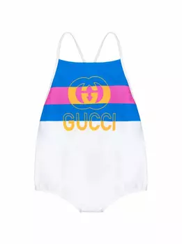 Слитный купальник с логотипом Gucci