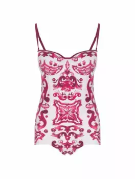 Слитный купальник с принтом Majolica Dolce&Gabbana, мультиколор