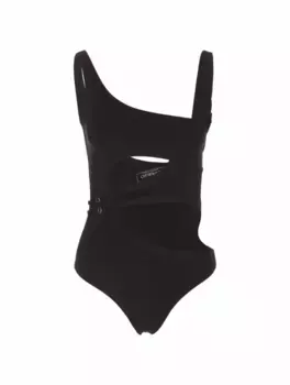 Слитный купальник с вырезами Off-White, черный