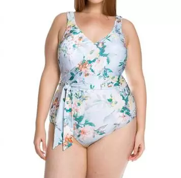 Слитный купальник с завязками по бокам - Plus In Femme Flora Becca