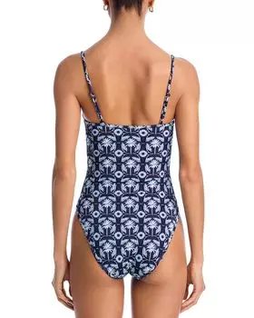 Слитный купальник со сборками AQUA, синий