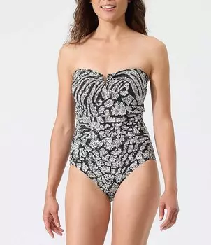 Слитный купальник Tommy Bahama Playa Brava с V-образным вырезом и контролем живота, черный