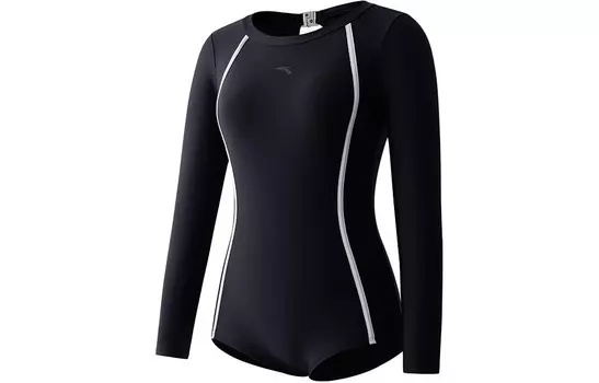 Слитный купальник женский черный Anta