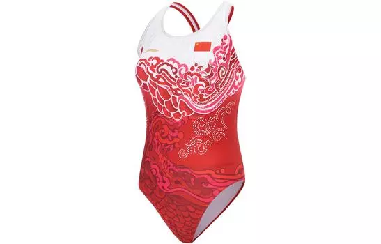 Слитный женский купальник для настольного тенниса LiNing Bull Red