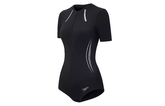 Слитный женский купальник Speedo, черный/фиолетовый