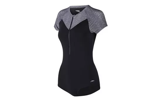Слитный женский купальник Speedo, черный/серый