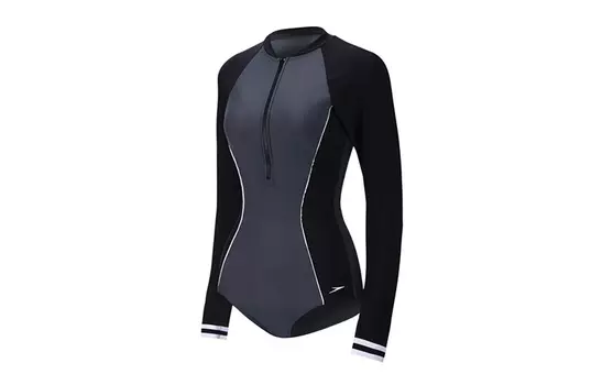 Слитный женский купальник Speedo, черный/угольно-серый