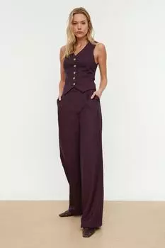 Сливовые широкие брюки Trendyol, фиолетовый