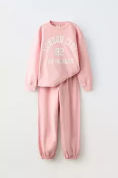 Слоган, кофта и брюки ZARA, розовый