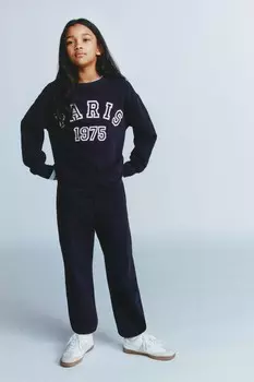 Слоган, кофта и брюки ZARA, темно-синий