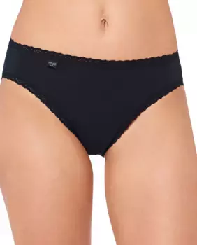 Sloggi нормальные белые женские трусики, черный