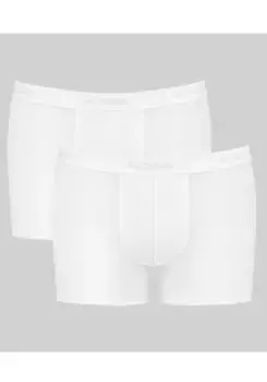 Sloggi Retro Boxer "men 24/7 Short 2P" (упаковка, 2 шт.), пояс с логотипом, мужские боксеры, багажник, белый