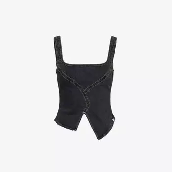 Сломанный корсет с квадратным вырезом, топ из органического хлопка Dala, черный