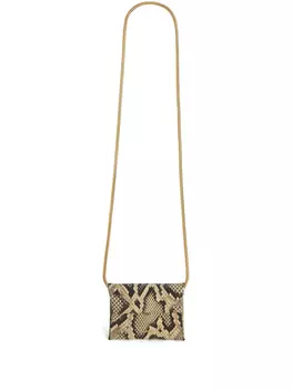 Сложенная мини-сумка Jil Sander с эффектом змеиной кожи, нейтральный цвет