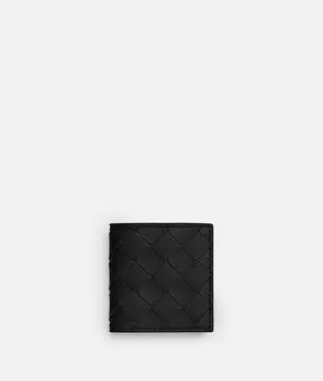Сложенный кошелек для монет Intrecciato Bottega Veneta, черный