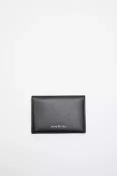 Сложенный кожаный кошелек Acne Studios, черный