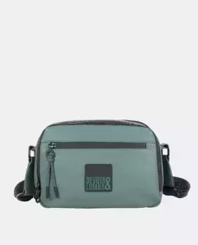 Сложная женская сумка через плечо зеленого цвета Devota & Lomba