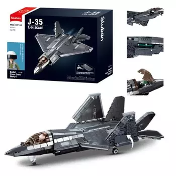 SLUBAN B1186 БЛОКИ J-35 Модель истребителя Кирпичи 838 Эл.