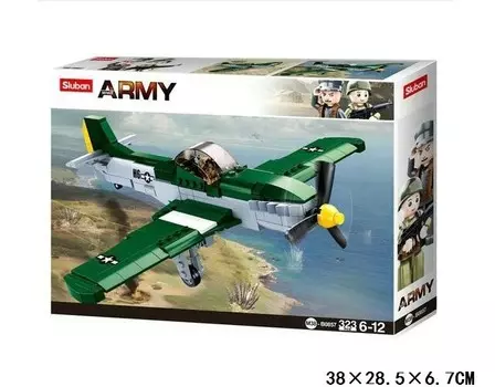 SLUBAN BLOCKS Самолет Военный истребитель P51 Mustang