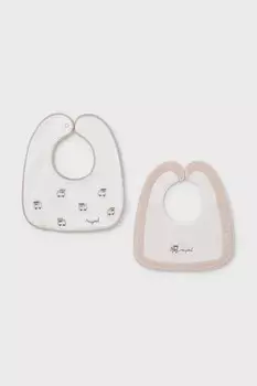 Слюнявчик детский (2 шт.) Mayoral Newborn, бежевый