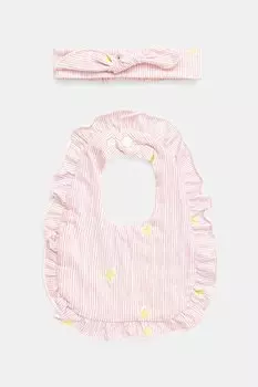 Слюнявчик и повязка на голову для младенца, 2 шт United Colors Of Benetton, розовый