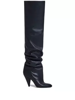 Слуш Cone Over The Knee 100мм кожаный Сапоги Proenza Schouler, черный