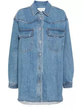 SLVRLAKE джинсовая рубашка с необработанным краем, синий